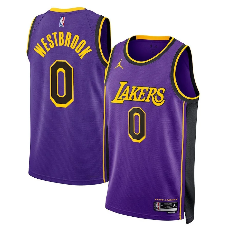 Youth's Los Angeles Lakers Custom 2022/23 Statet Edition Swingman Jersey - Purple -