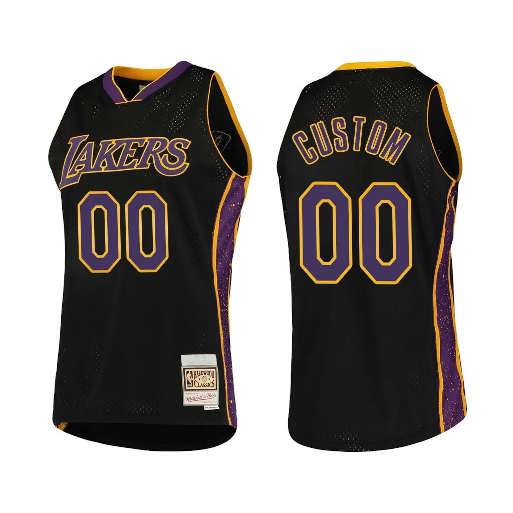 Youth's Los Angeles Lakers Custom Black Collection Jersey Hardwood Classics - -
