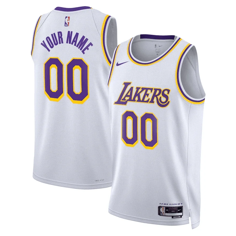 Youth's Los Angeles Lakers Custom White 2022/23 Swingman Jersey - Association Edition -
