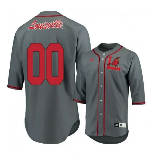 Men's Custom Louisville Cardinals  Gray Jersey -