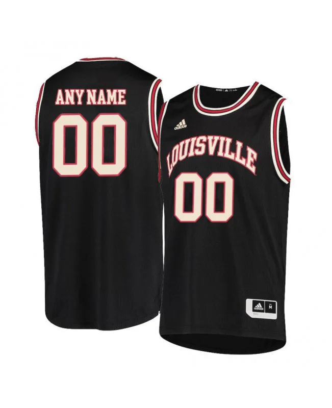 Men's Customized Louisville Cardinals Black Retro Jersey -