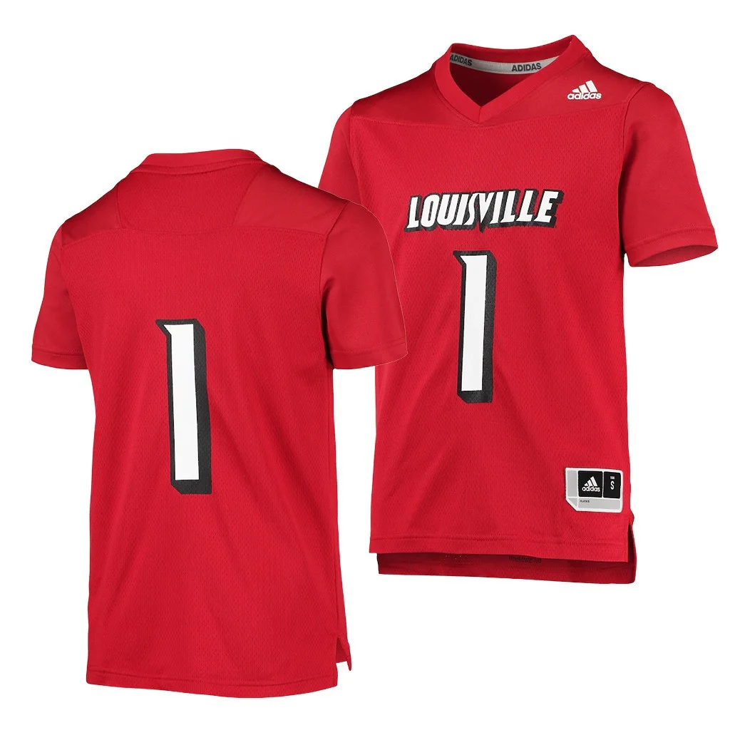 Men's Louisville Cardinals Custom 1 Red College Football  Jersey