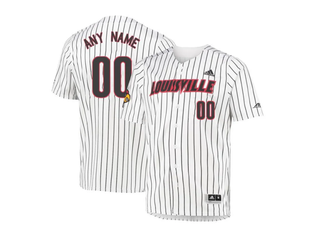 Men's  Louisville Cardinals White  Custom Jersey College Baseball