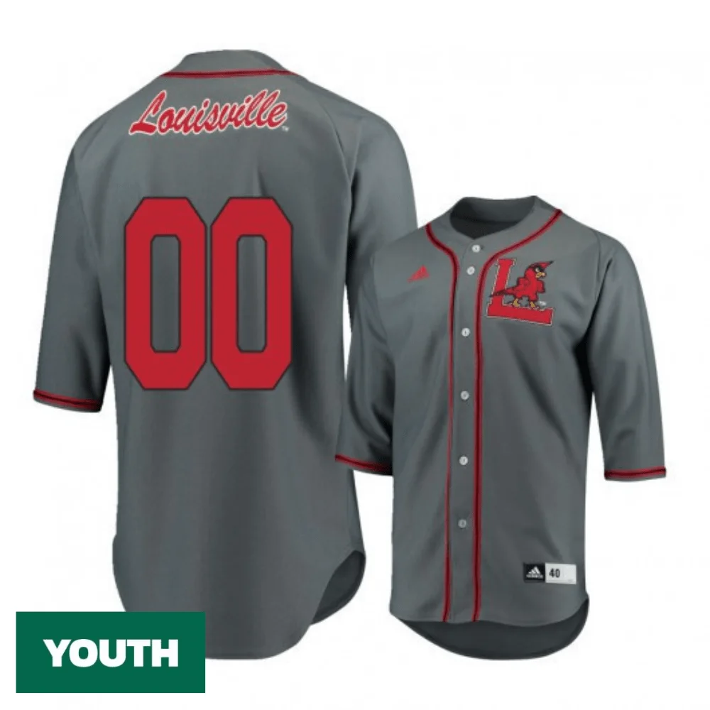 Youth's Custom Louisville Cardinals Gray Jersey -