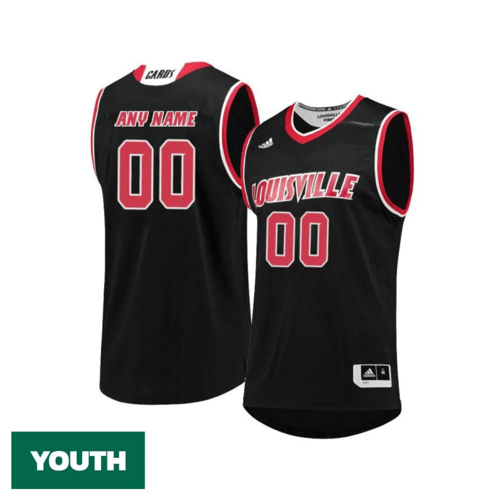 Youth's Customized Louisville Cardinals Black Jersey -