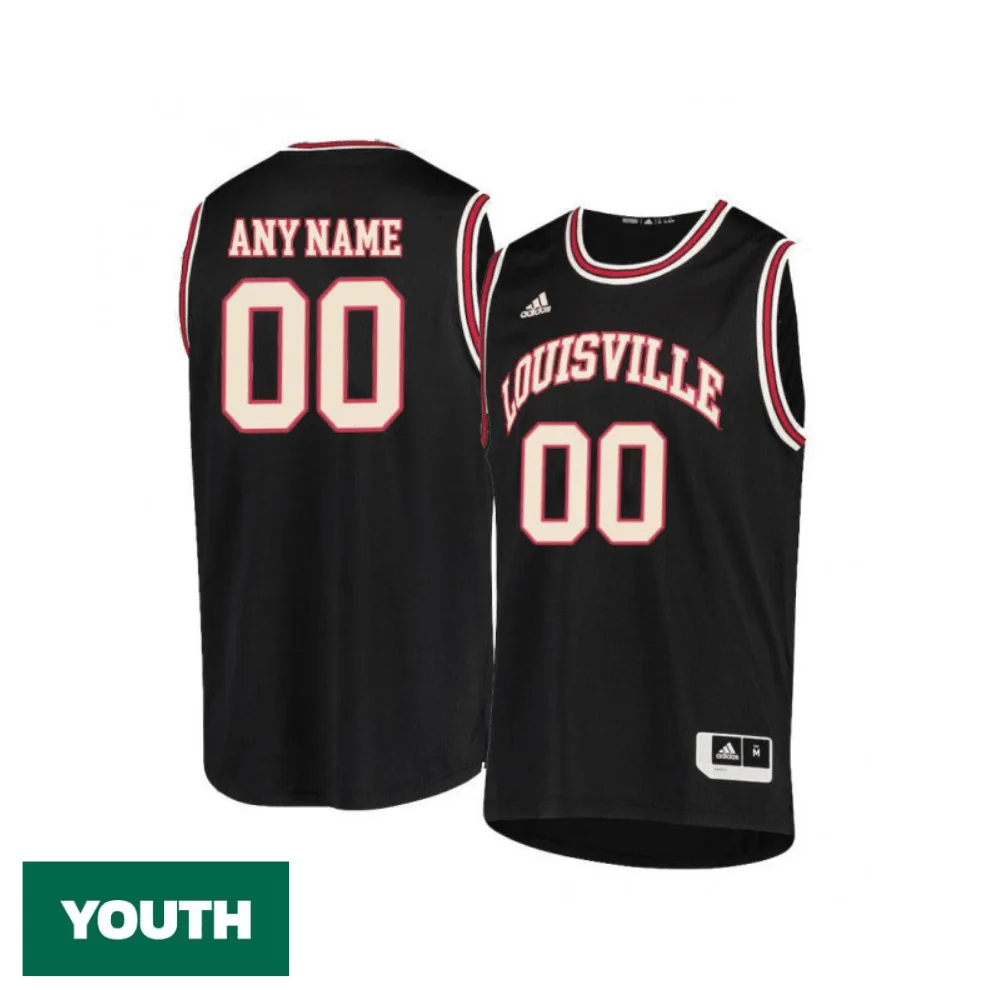 Youth's Customized Louisville Cardinals Black Retro Jersey -