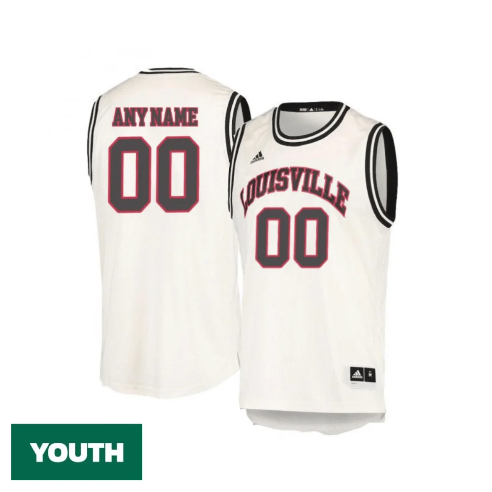 Youth's Customized Louisville Cardinals Cream Retro Jersey -