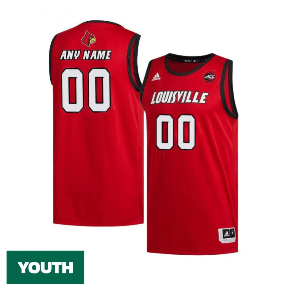 Youth's Customized Louisville Cardinals Red Retro Jersey -