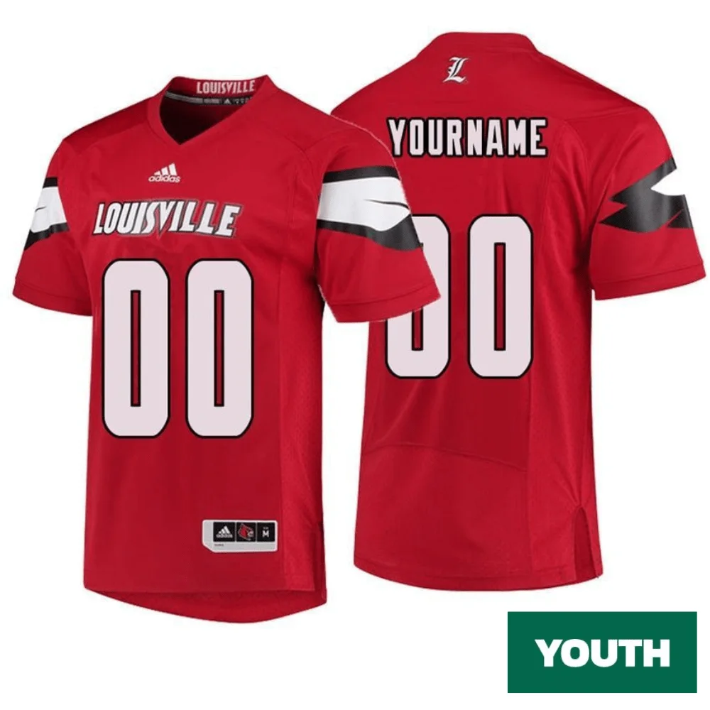 Youth's Louisville Cardinals Red College Football Custom Jersey -