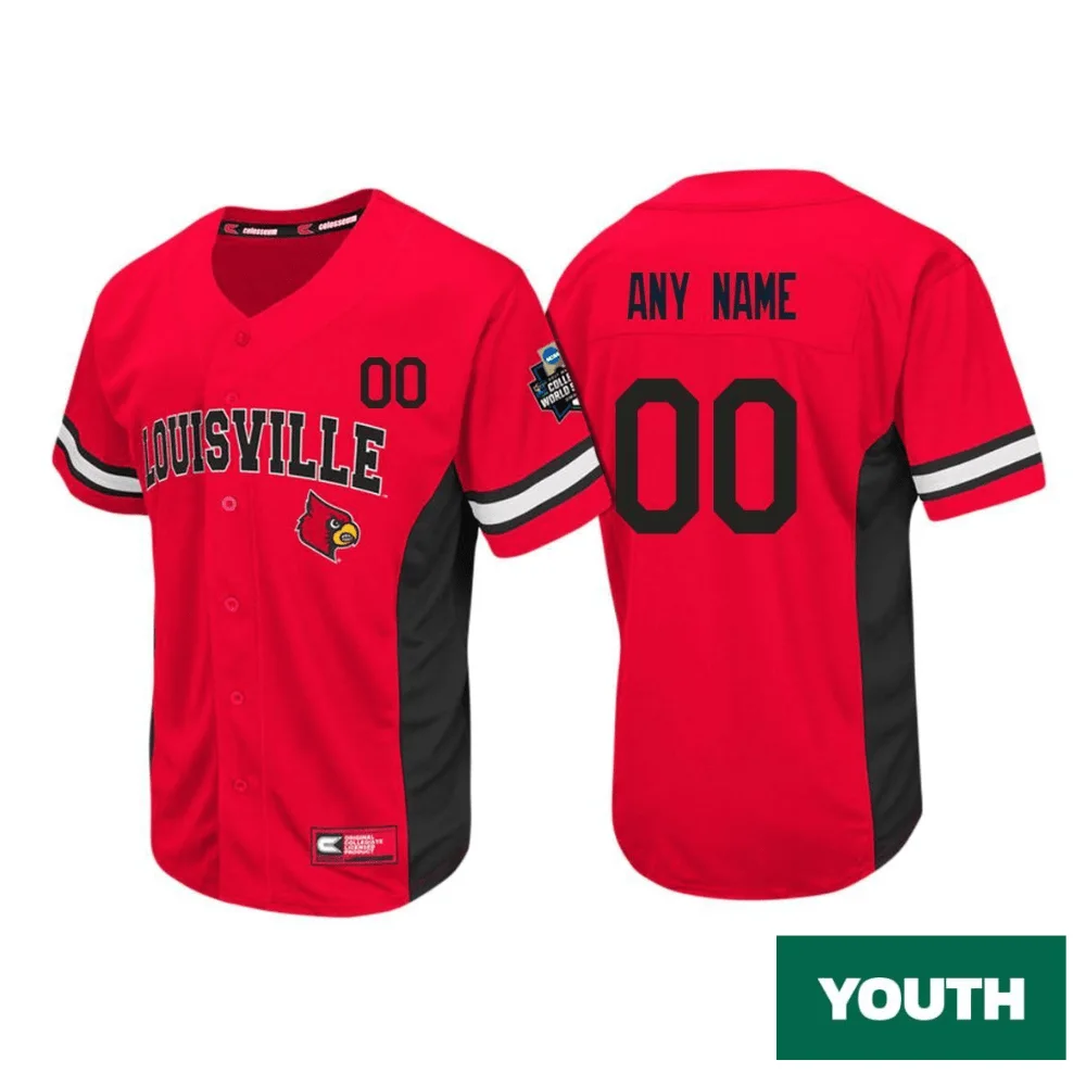 Youth's Louisville Cardinals Red Custom Baseball Jersey , Baseball Uniform -