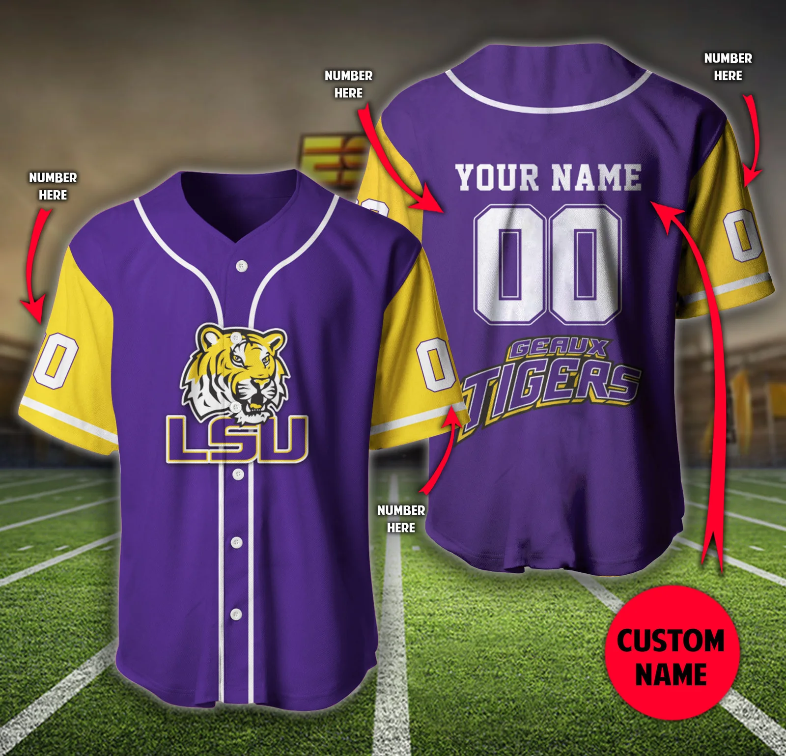 Men's LSU Tigers Custom Baseball Jersey - Limited Edition -