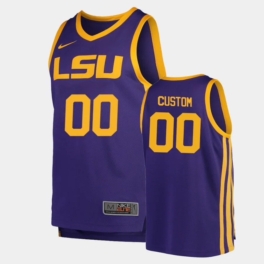 Men's LSU Tigers Purple  Custom Jersey