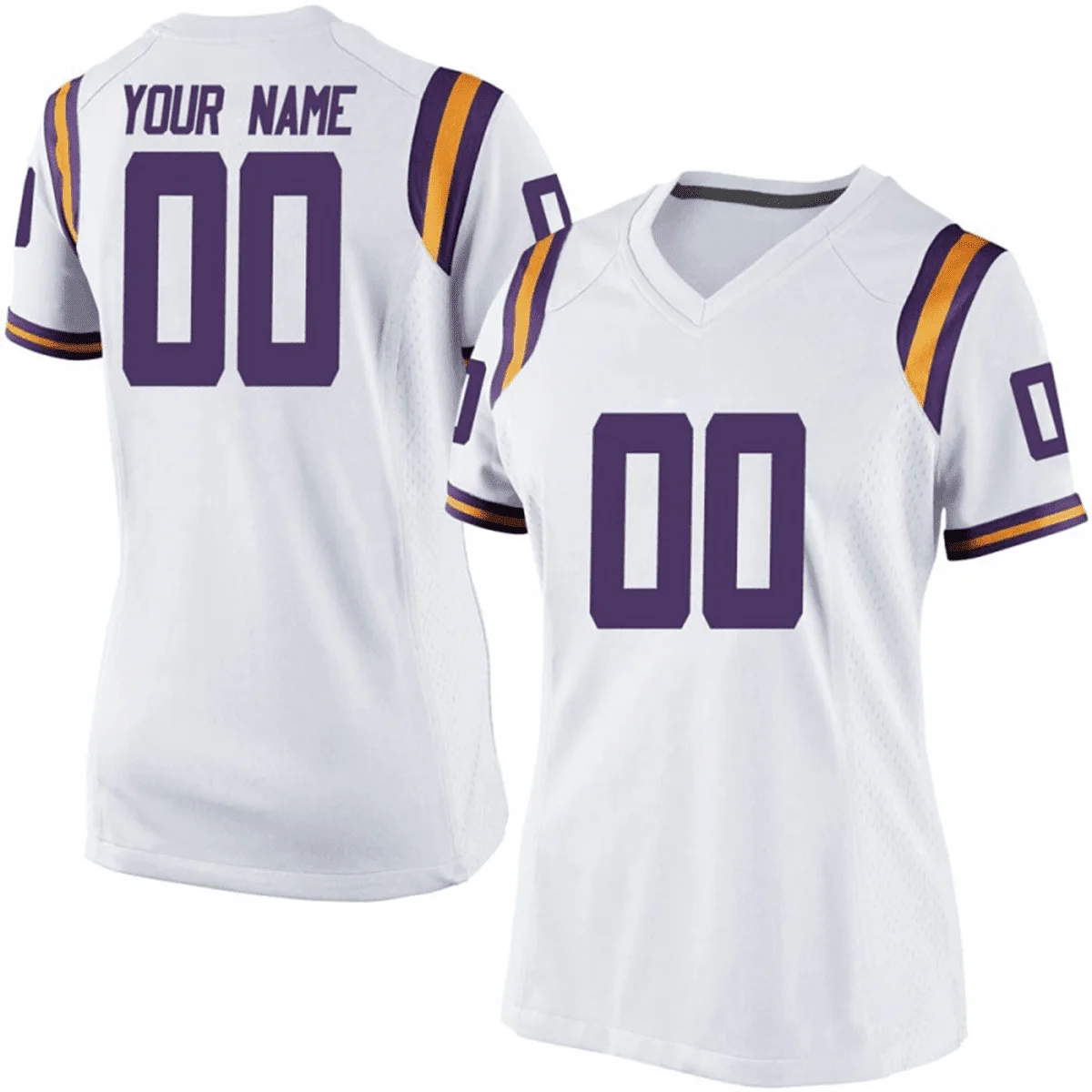 Woman's LSU Tigers Custom #00 White Jersey -