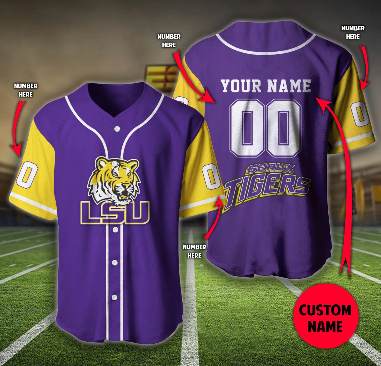 Youth's LSU Tigers Custom Baseball Jersey - Limited Edition -