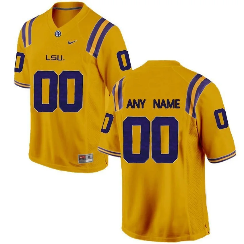 Youth's LSU Tigers Gold College Limited Football Customized Jersey -