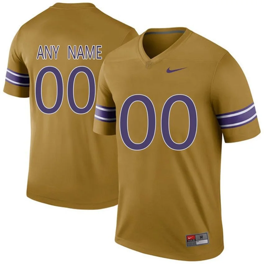Youth's LSU Tigers Gridiron Gold College Limited Throwback Football Customized Jersey -