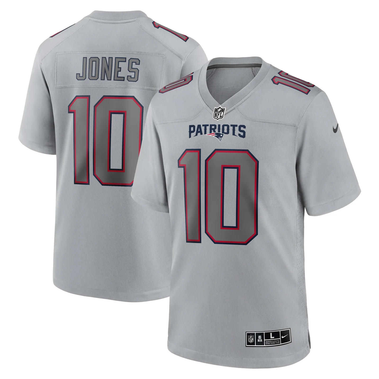 Men'sMac Jones New England Patriots Atmosphere Fashion Game Jersey - Gray -