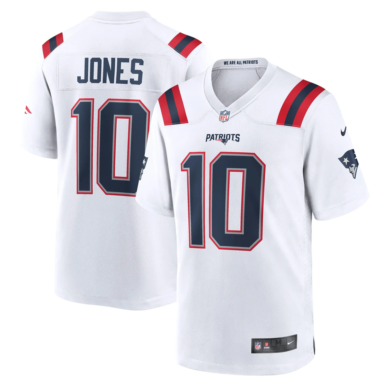 Men'sMac Jones New England Patriots Player Game Jersey - White -