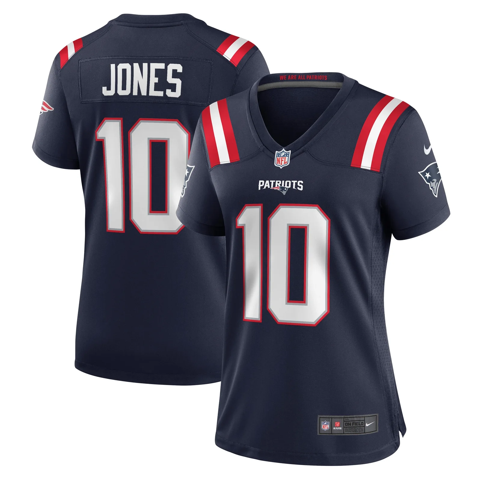 Mac Jones New England Patriots Woman's Player Game Jersey - Navy -