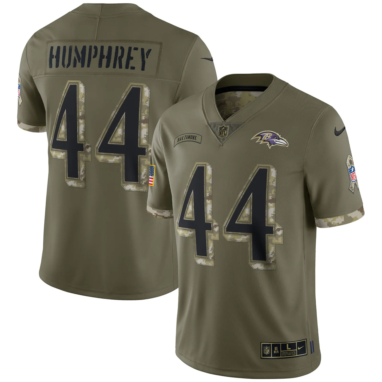 Men'sMarlon Humphrey Baltimore Ravens 2022 Salute To Service Limited Jersey - Olive -