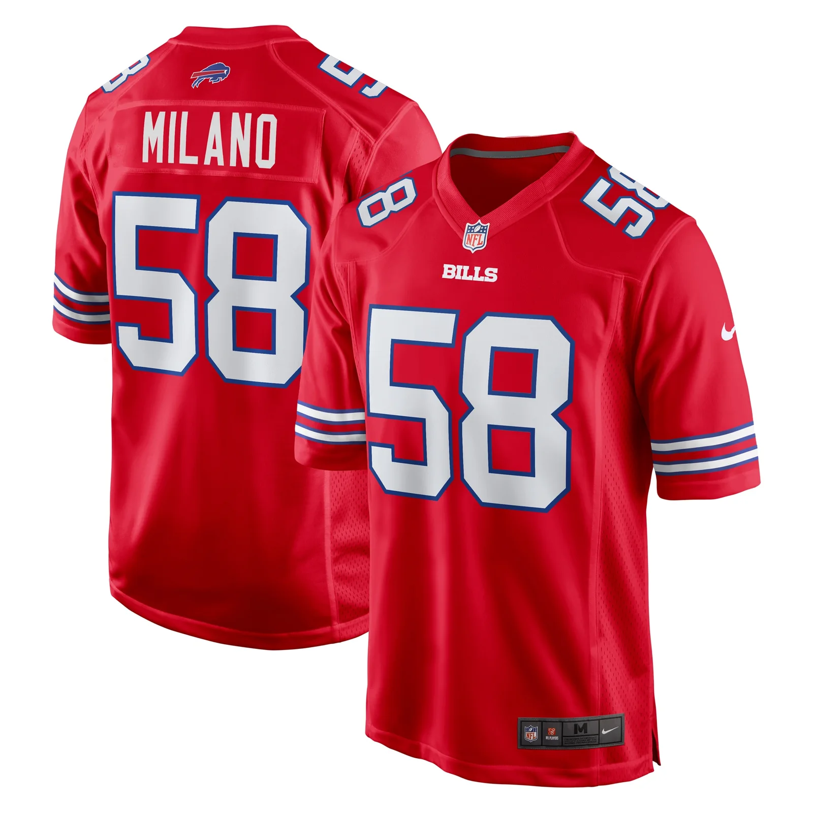 Men'sMatt Milano Buffalo Bills Alternate Game Jersey - Red -