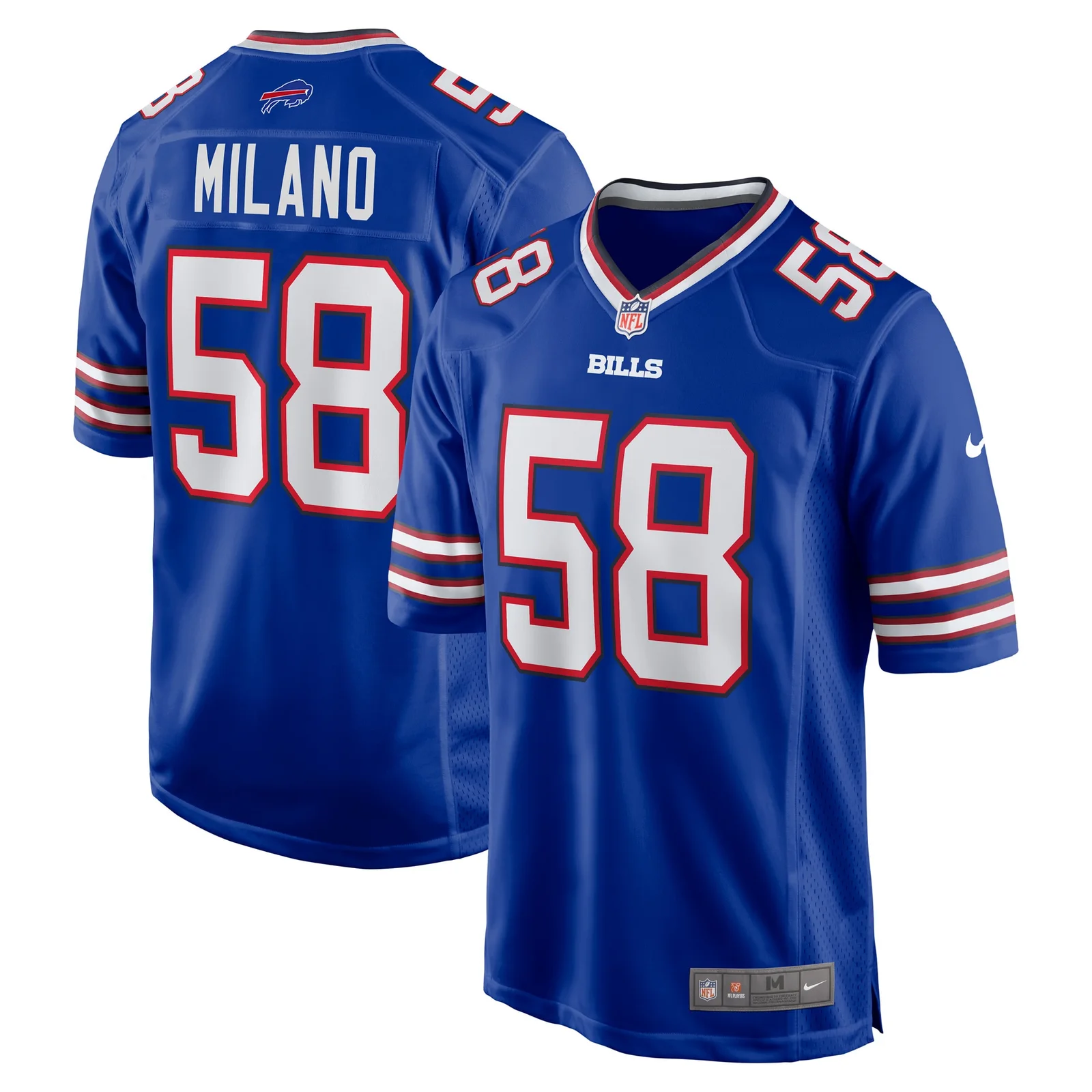 Men'sMatt Milano Buffalo Bills Game Player Jersey - Royal -