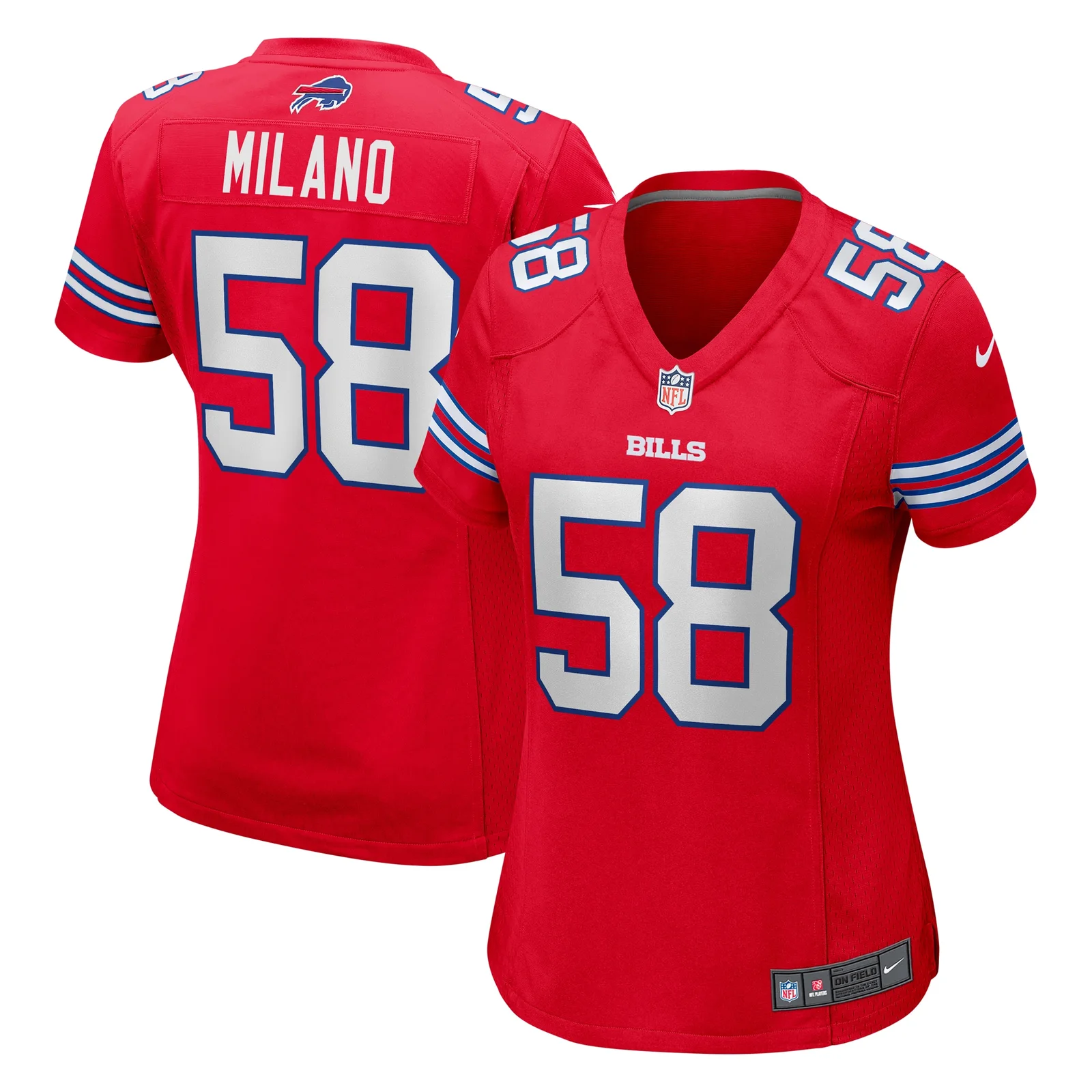 Matt Milano Buffalo Bills Woman's Alternate Game Jersey - Red -