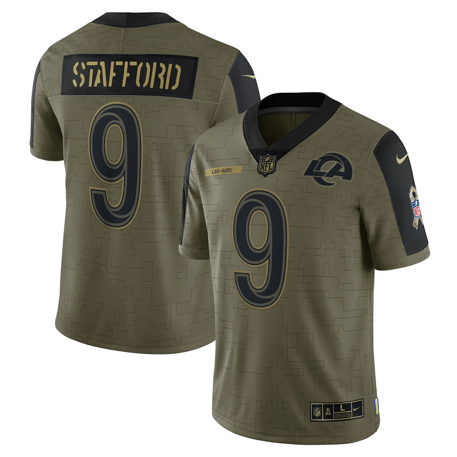 Men's Matthew Stafford Los Angeles Rams 2021 Salute To Service Limited Player Jersey - Olive -