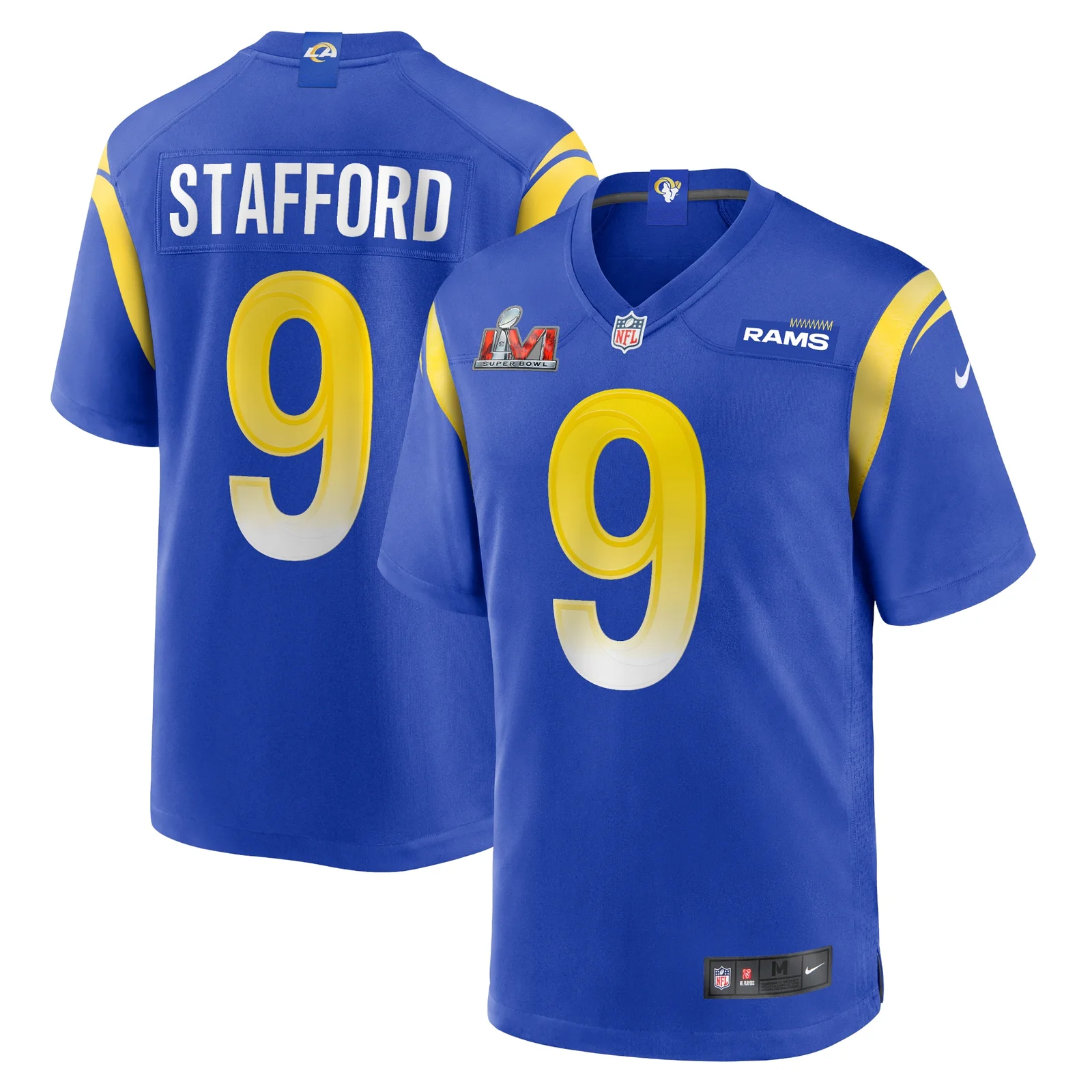 Men's Matthew Stafford Los Angeles Rams Super Bowl LVI Bound Game Patch Jersey - Royal -
