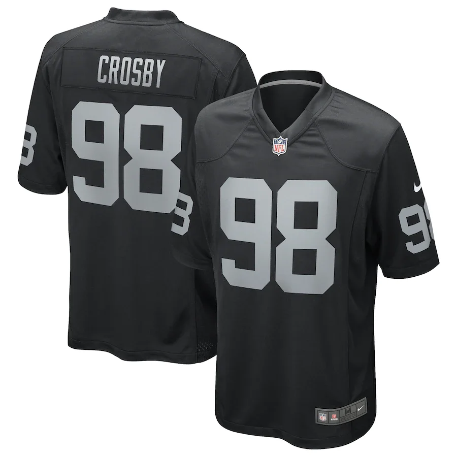 Maxx Crosby Jersey, Black Men's, Game Jersey -