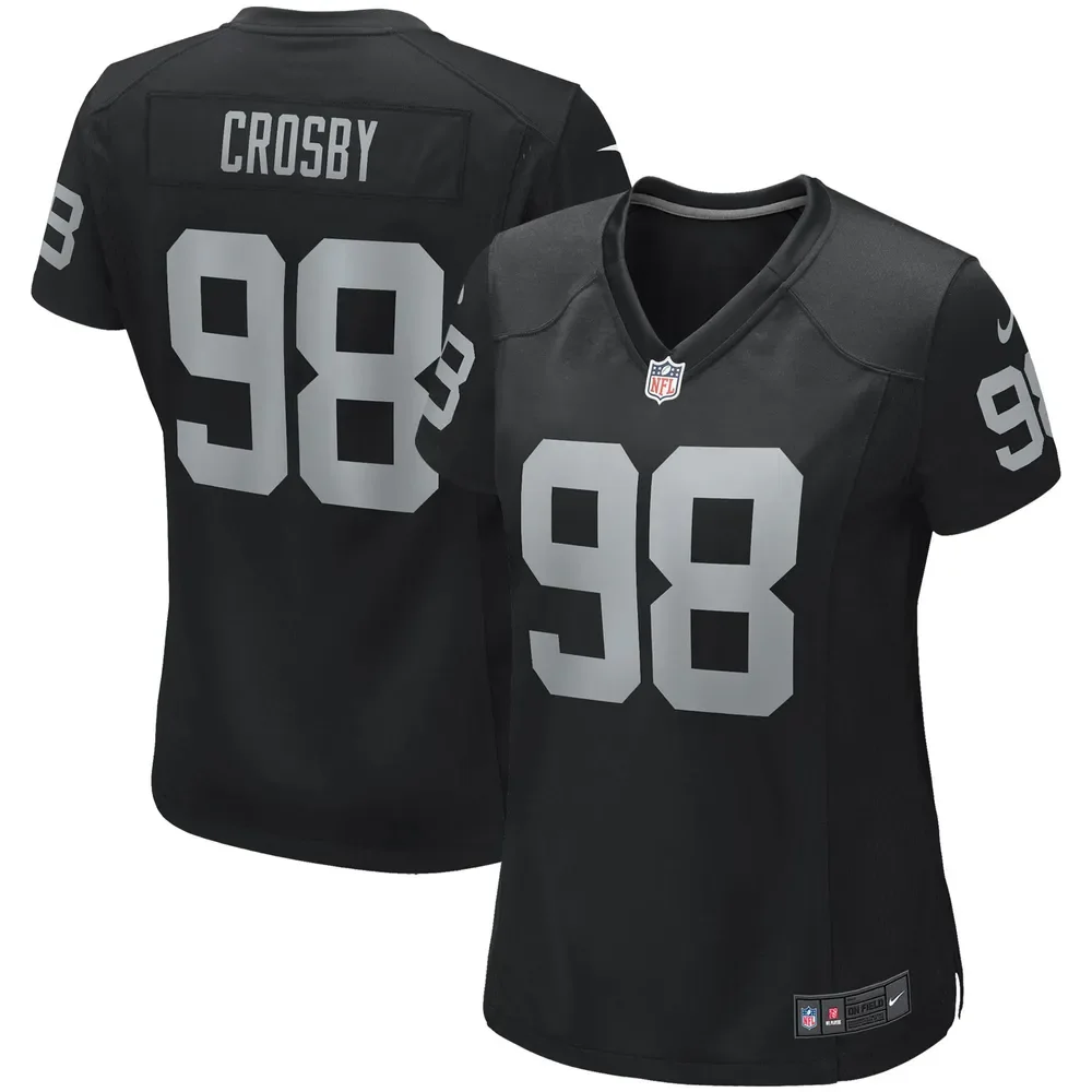 Maxx Crosby Jersey, Black Woman's, Game Jersey -
