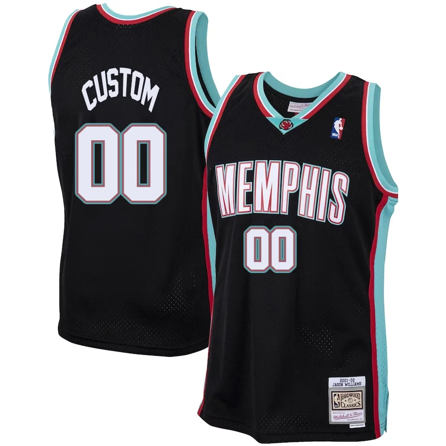 Custom Memphis Grizzlies Mitchell _ Ness 2001-02 Hardwood Classics Swingman Jersey - Black -