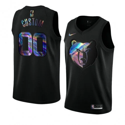 Men's Black Memphis Grizzlies Custom Iridescent HWC Collection 2021 Limited Jersey -
