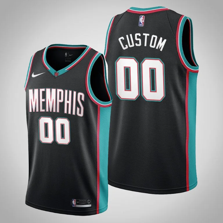 Men's Memphis Grizzlies 20th Season Classic Black Custom 2021 Jersey -