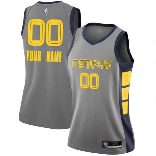 Woman's Custom Memphis Grizzlies Swingman Gray 2018/19 Jersey - City Edition -