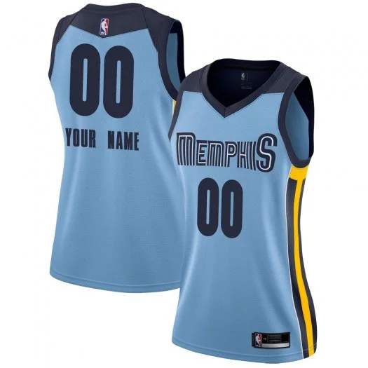 Woman's Custom Memphis Grizzlies Swingman Light Blue Jersey - Statement Edition -