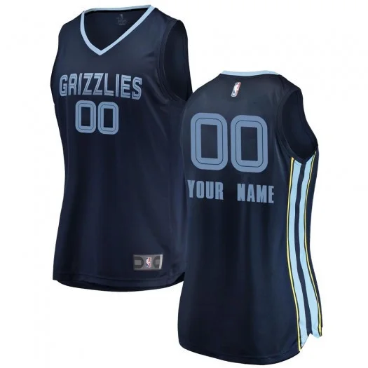 Woman's Custom Memphis Grizzlies Swingman Navy 2018/19 Jersey - Icon Edition -