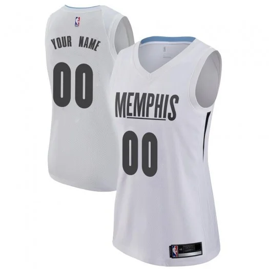 Woman's Custom Memphis Grizzlies Swingman White Jersey - City Edition -