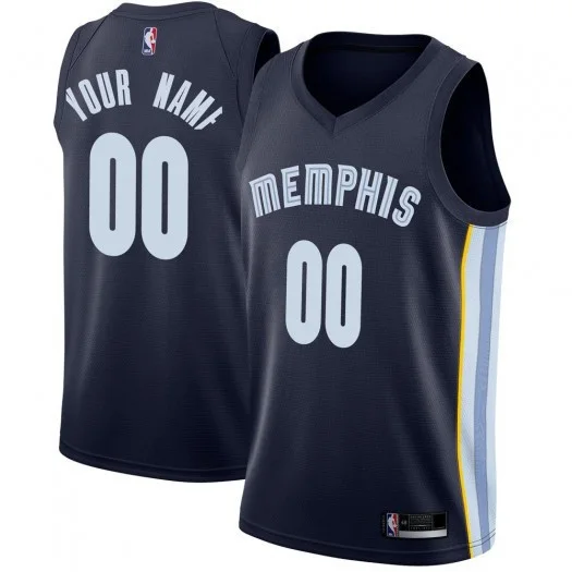 Youth's Custom Memphis Grizzlies Swingman Navy Jersey - Icon Edition -