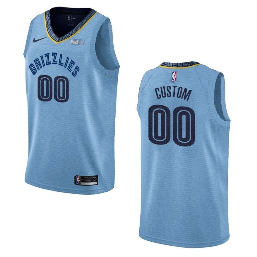Youth's MEMPHIS GRIZZLIES #00 CUSTOM STATET SWINGMAN JERSEY - BLUE , BASKETBALL JERSEY -