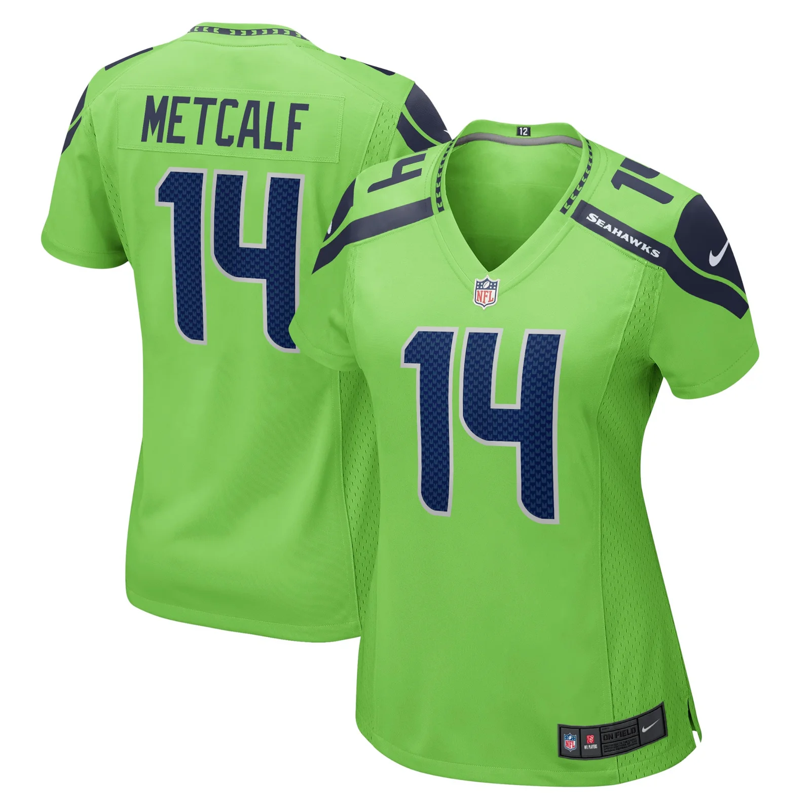 DK Metcalf Seattle Seahawks Woman's Game Jersey - Neon Green -