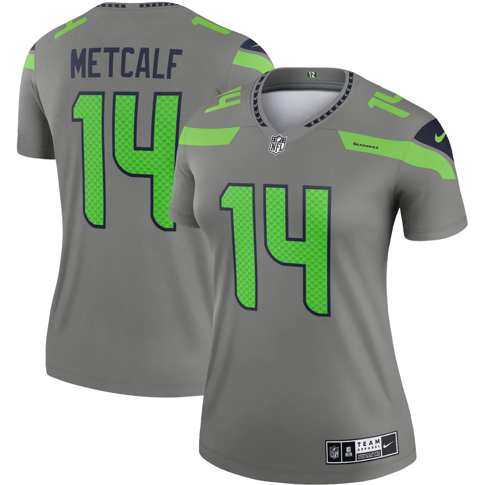 DK Metcalf Seattle Seahawks Woman's Inverted Legend Jersey - Gray -