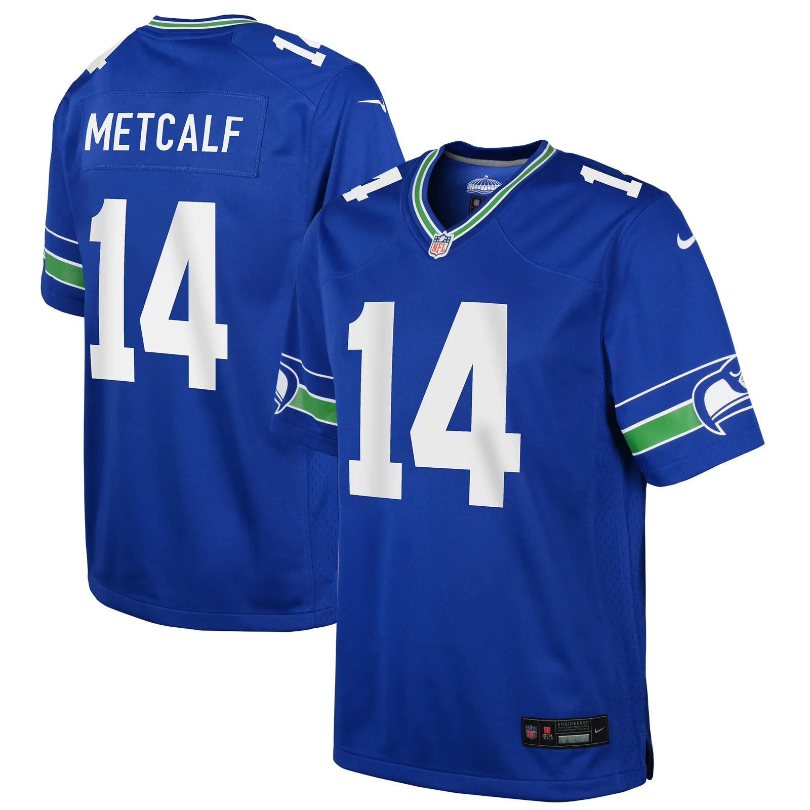 DK Metcalf Seattle Seahawks Youth Throwback Player Game Jersey - Royal -