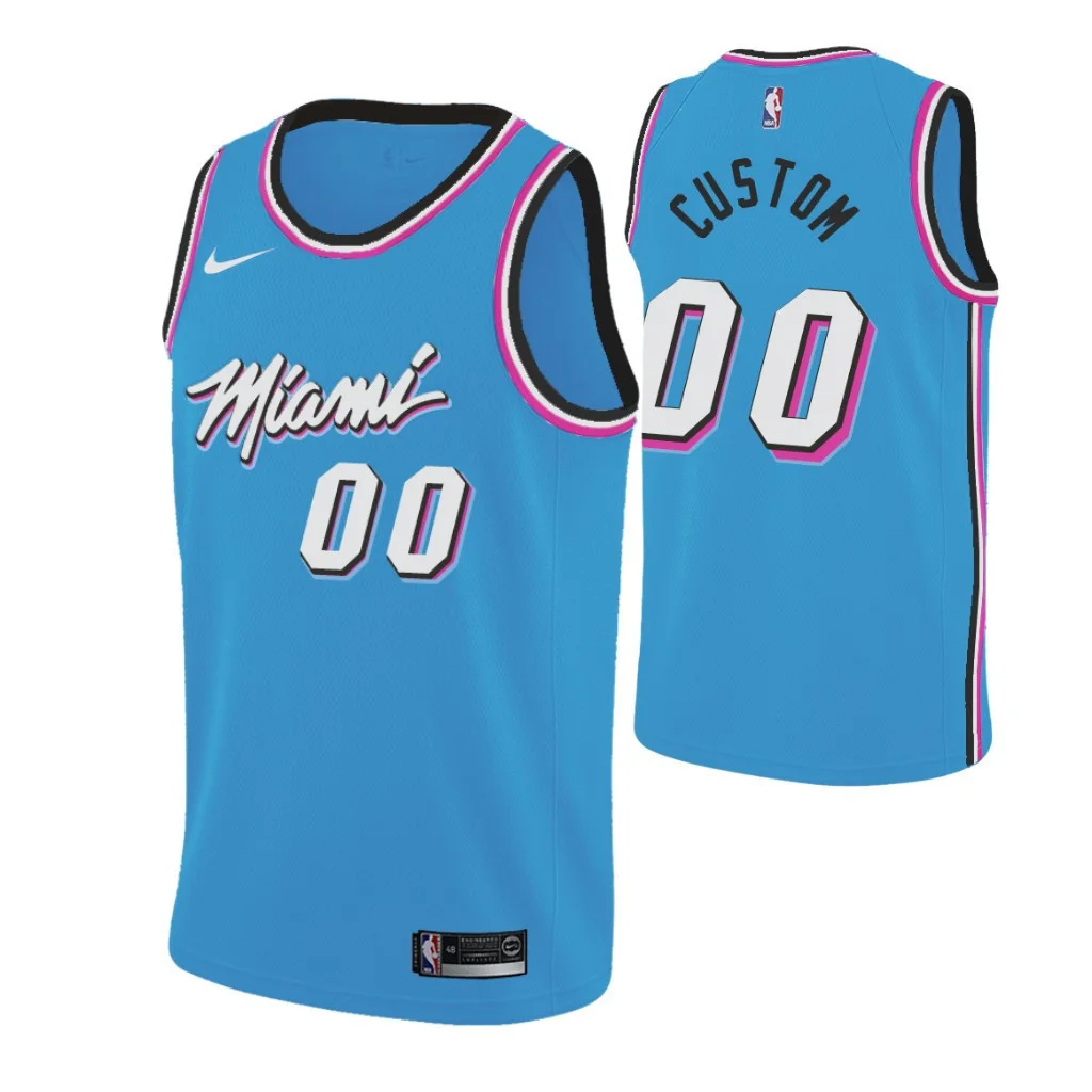 Woman's Custom Miami Heat NBA City Edition Blue Jersey -