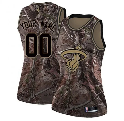 Woman's Custom Miami Heat Swingman Camo Realtree Collection Jersey -