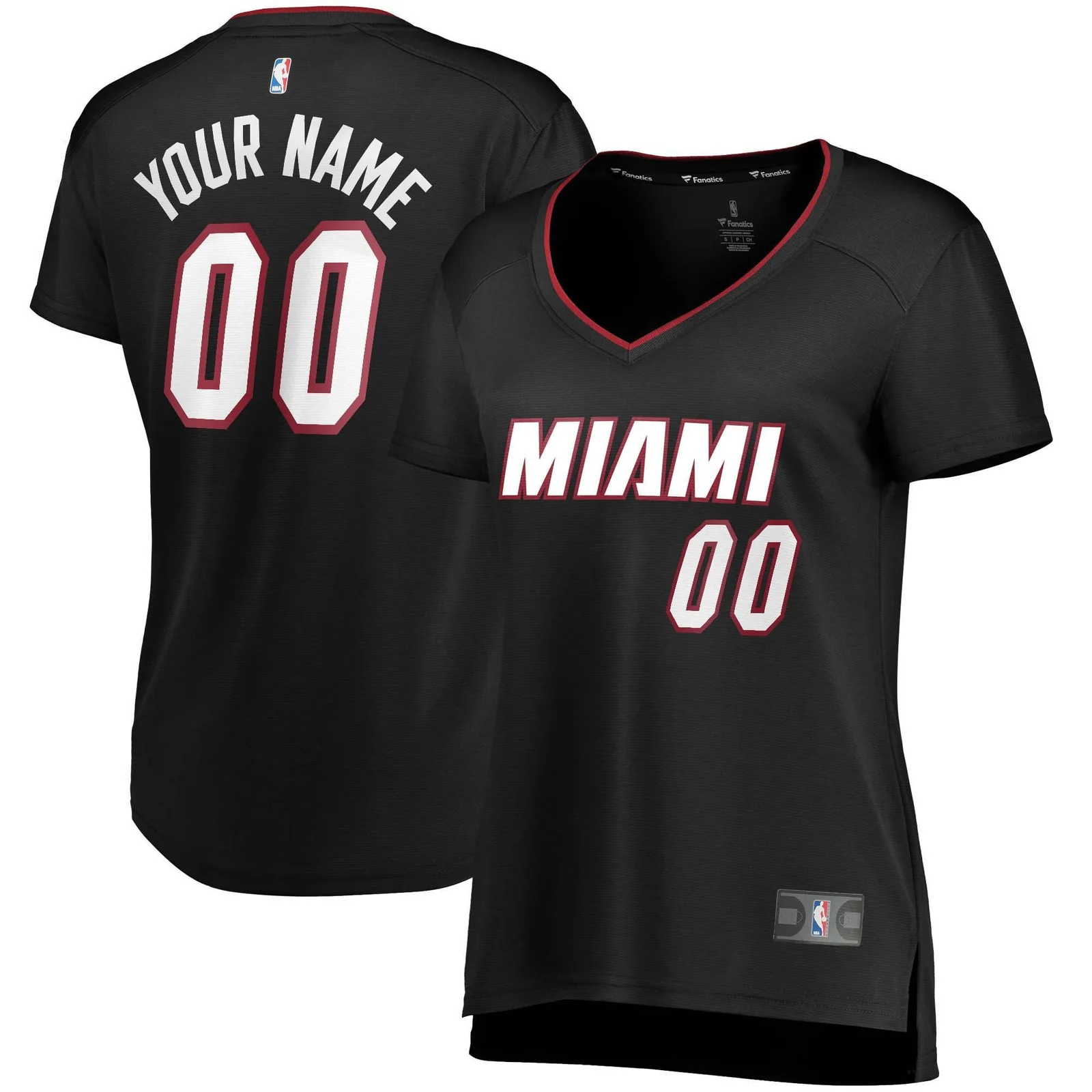 Woman's Miami Heat Fast Break Custom Jersey Black â€“ Icon Edition -