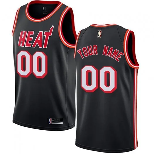 Youth's Custom Miami Heat Swingman Black Fashion Hardwood Classics Jersey -