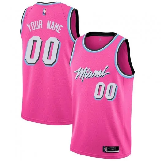 Youth's Custom Miami Heat Swingman Pink 2018/19 Jersey - Earned Edition -
