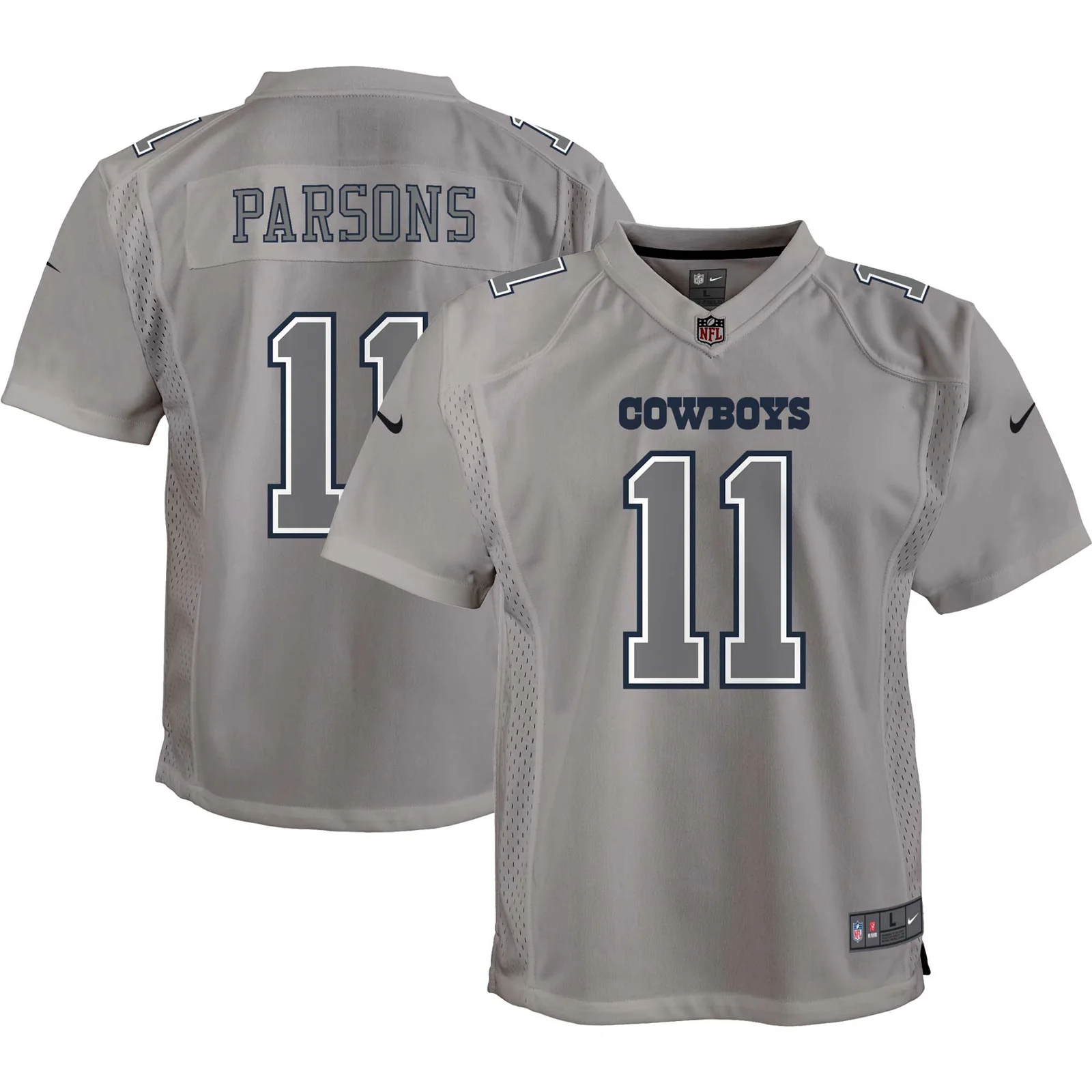 Micah Parsons Dallas Cowboys Youth Atmosphere Game Jersey - Gray -