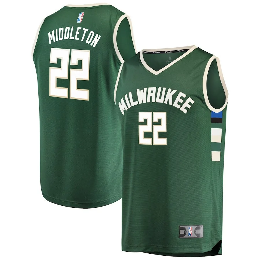 Woman's Khris Middleton Milwaukee Bucks Fast Break Road  Player Jersey Green - Icon Edition